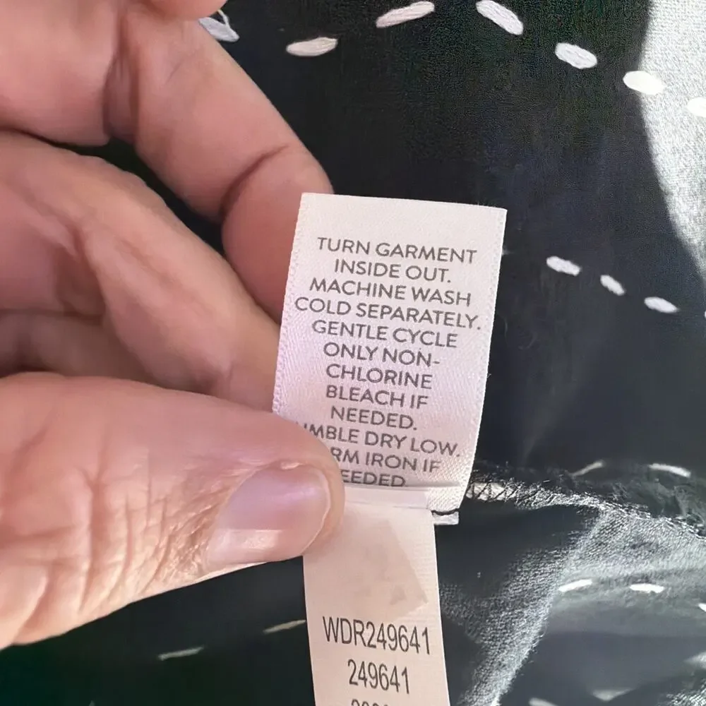 J. Jill XL Pure Embroidered Maxi Dress black white pinstriped bohemian classic - Picture 12 of 14